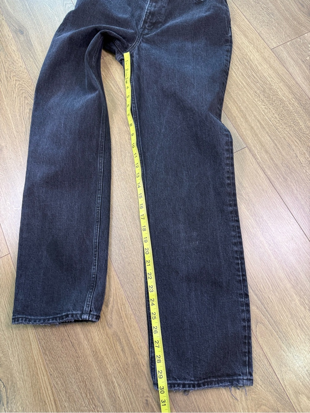 Abercrombie & Fitch The 90s Straight Ultra High Rise Washed Black Size 27 - Picture 10 of 10
